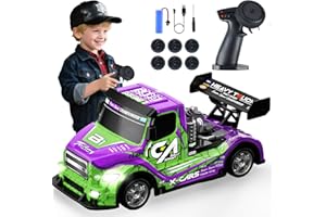 BEZGAR Remote Control Car | 2.4GHz 4WD Toy Car with Color-Shifting Lights & Dual Tire Sets | 20 Min Playtime RC Cars for Kids | Racing Toy Remote Control Truck for Boys Girls Adults (Green)
