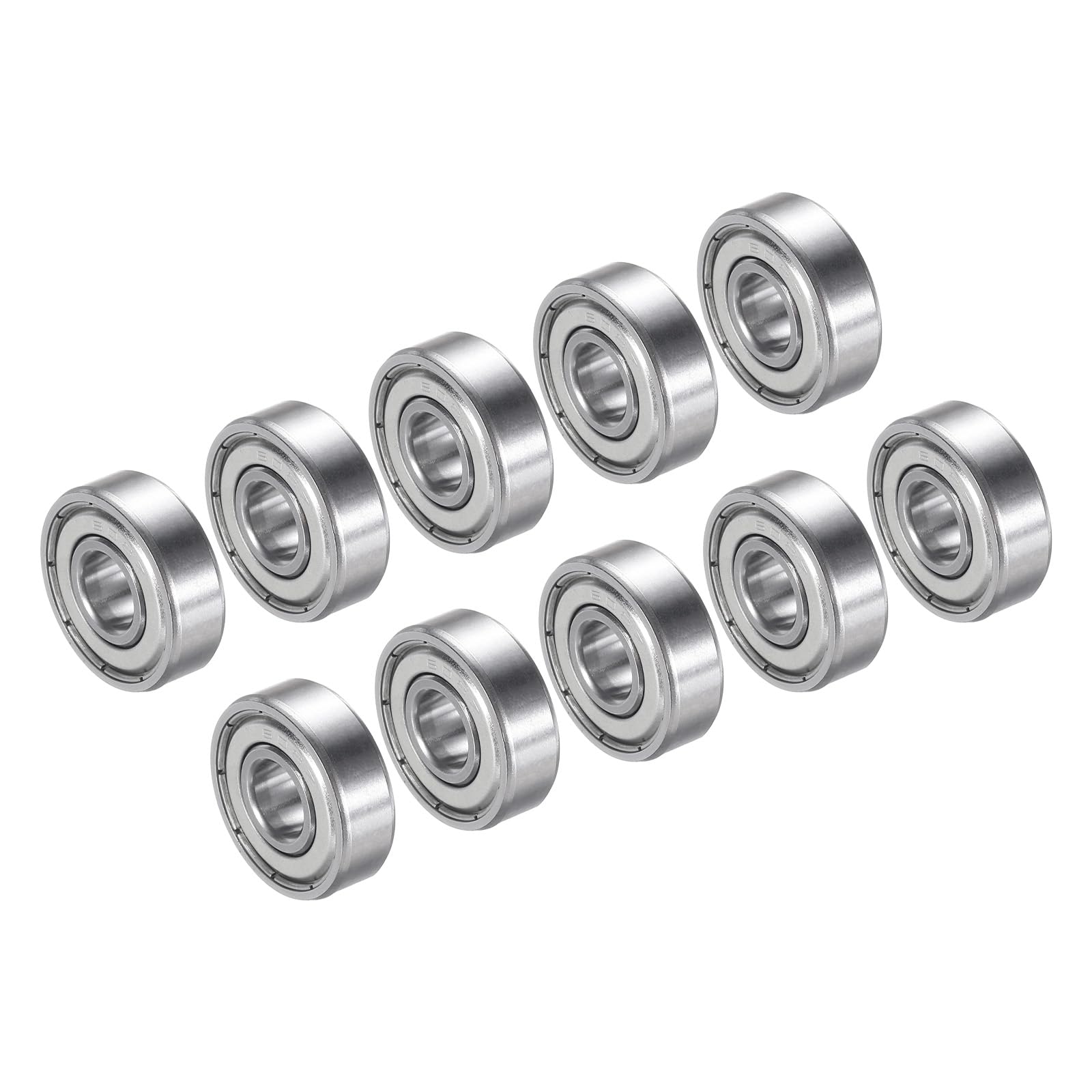 PATIKIL 8x22x7mm Skateboard Bearing, 10 Pack 608ZZ Steel Ball Bearings Double Rubber Sealed Shielded Miniature for Scooters Roller Skates, Silver