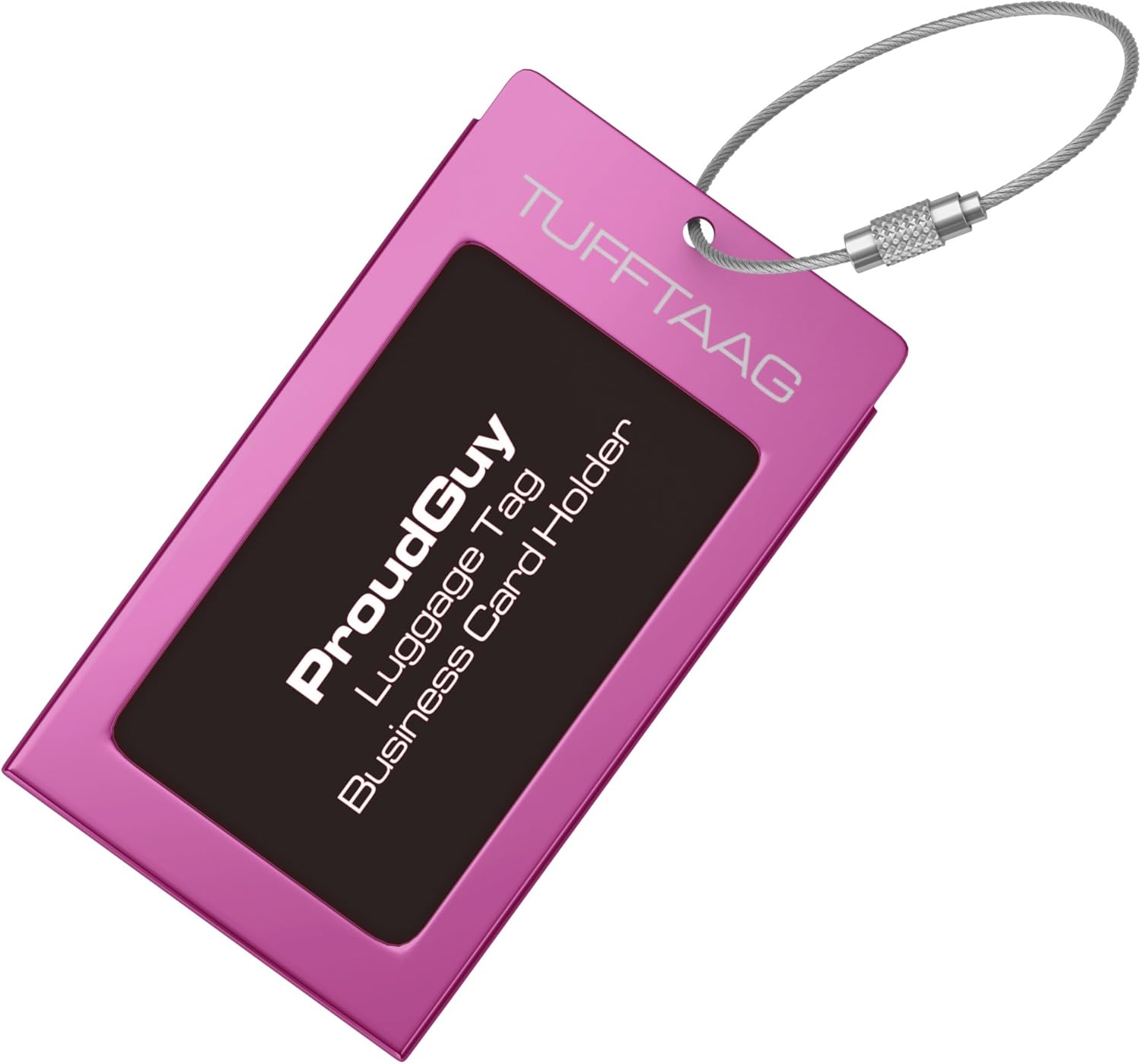 Luggage Tags TUFFTAAG for Business Cards, Metal Suitcase Labels, Travel