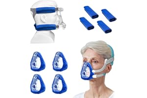NATAKU CPAP' Mask Liners Kit - Compatible with AirFit F20 & AirTouch F20 for Reducing Air Leakage, Soft Strap Covers for Most Headgear Strap Reduce Red Mark, NOT for Mirage Quattro, F30/Nasal Mask
