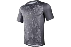 ROTTO Mens MTB Jersey Mountain Bike Cycling Shirt Short Sleeve for MTB BMX Downhill Wicking Quick Dry