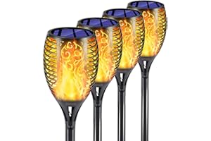 EOYIZW Solar Lights Outdoor 4 Pack, 99 LEDs Solar Torch Light with Flickering Flame- IP65 Waterproof Solar Garden Lights, Solar Powered Outdoor Lights for Porch Yard Patio Halloween Decorations