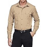 Elionm Long Sleeve Shirt for Men Cotton Button Down Slim Fit Mens Shirts Casual Collared Mens Wrinkle Free Shirt with Pockets