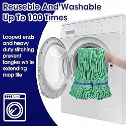 6 Pack Heavy Loop End Cotton String Mop Head Heavy