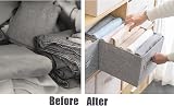OVAKIA Foldable Fabric Storage Boxes Set of 4 Grey Organiser System view 8