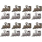 SUPVOX 60pcs Train Pendants Charms Antique Silver Bronze Charms DIY Jewelry Craft Making Accessory for Necklace Bracelet Earrings
