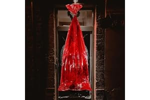 BIRHEATRY Halloween Decorations Bloody Body Dead Victim Props 60 in Outdoor Hanging Scary Fake Body Bag Decorations Indoor Outdoor Halloween Props Creepy Decor Haunted House Hanging Decorations