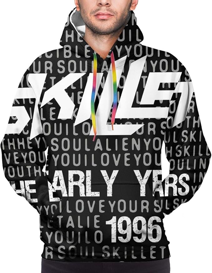 Skillet Band Long Sleeve Pullover Hooded Sweatshirts Fashion Hoodies For Adults Mens Sweaters