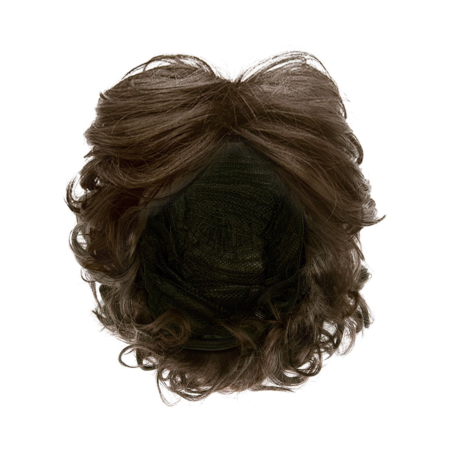 MIVAIUN Mens Wigs Short Curly Fluffy Cosplay Halloween Character Costume Wig Layered Curly Afro Shaggy Wig Blonde 70s 80s Disco Dude Wig Handsome Men's Daily Costume (Brown)
