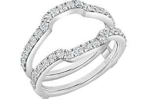 Dazzlingrock Collection Cubic Zirconia Wedding Band Enhancer Guard Ring for Women (0.75 ctw, Color White, Clarity Clean) in 925 Sterling Silver