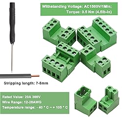 Tnisesm 21Pcs Screw Terminal Block Connector Kit
