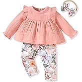 HINTINA Infant Baby Girl Long Sleeve Fall Winter Outfits With Headband