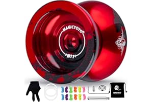 MAGICYOYO N11 Black RedProfessional Unresponsive Yoyo & Responsive Yo Yo for Kids 8-12 or Above Alloy Aluminum Yo-Yo with Yoy