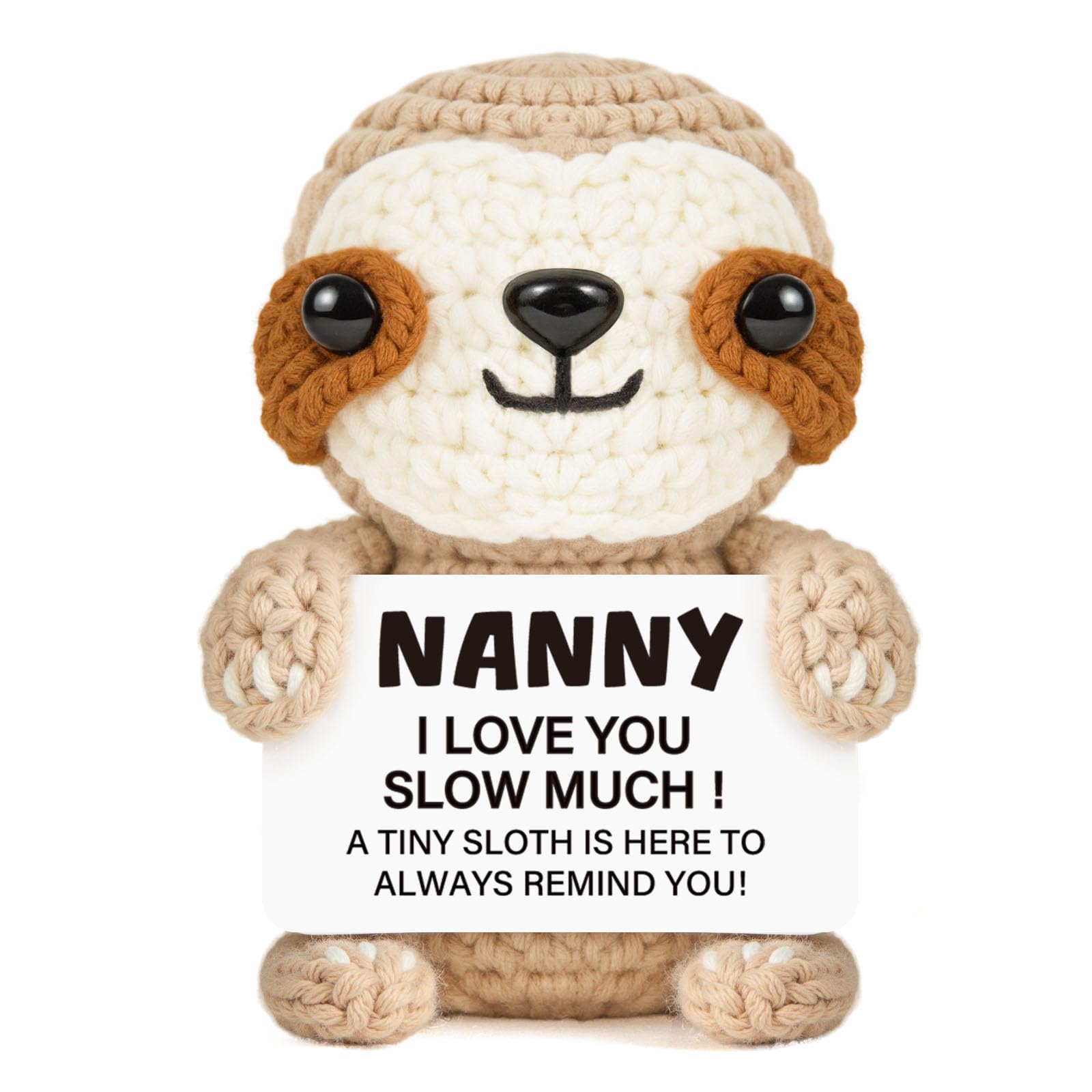 Giftasy Nanny Gifts - Handmade Crochet Cute Sloth - Gifts for Nanny from Grandchildren for Birthday, Mother's Day, Christmas