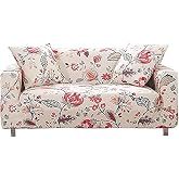MIDODO Printed Couch Cover Stretch Sofa Covers Patterned Loveseat Slipcovers for 2 Seater Cushion Couch Love Seat Set (QAN, 2 Seater/Loveseat)
