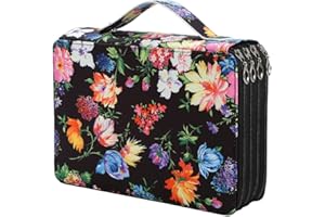 Lbxgap Portable Colored 200 Slots Pencil case Organizer with Printing Pattern for Prismacolor Watercolor Pencils, Crayola Col