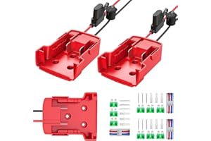 AZOCEK 3 Packs Power Wheels Adapter for Milwaukee M18 Battery Adapter Power Wheels Battery Converter Kit with Fuse & Switch & Wire Terminals & 12 AWG Wire for DIY RC Car Toys Robotics