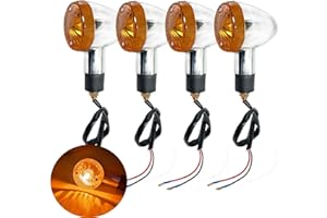 VRWEARE 4pcs Universal Motorcycle Turn Signals Front Rear Turn Signal Blinker Light Compatible with Yamaha Motorcycle Bike Cruiser Bobber Chopper Shadow Honda Harley Kawasaki Suzuki (Amber)