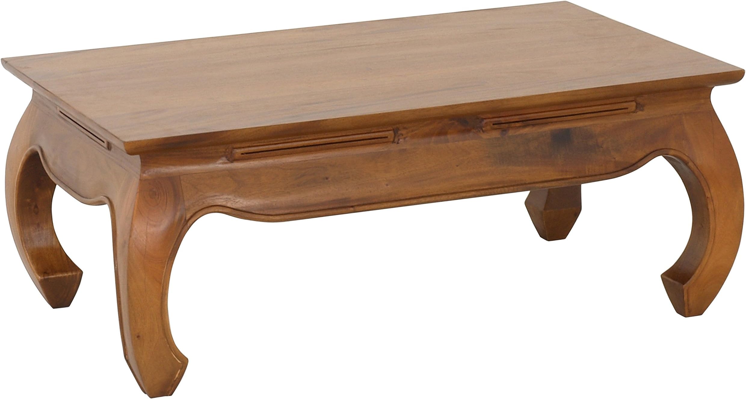 NES Furniture Opium Coffee Table Fine Handcrafted Solid Mahogany Wood, 39 inches, Pecan