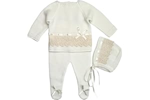 Escalett Layette Newborn Baby Knitted Clothes Set, Coming Home Infant Knit Outfit for Boys and Girls
