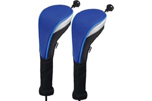 Andux 2pcs/Pack Long Neck Golf Hybrid Club Head Covers Interchangeable No. Tag CTMT-02