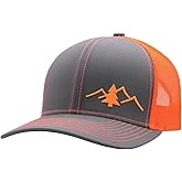 LINDO Trucker Hat [ Great Outdoors Design ] for Men and Women: Mid Profile Cap with Breathable Mesh Back and Adjustable Snap
