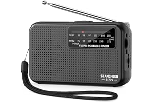 SEANCHEER 799 Mini Radio AM FM, Battery Operated Radio with Lanyard, Excellent Reception, Portable Radios AM FM, Transistor Radios with Headphone Jack, Antenna, Weight 2.7oz