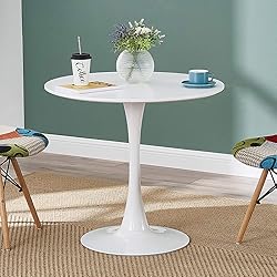 Modern Round Dining Table, ∅31.5'' Colored Top