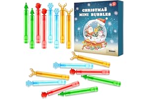 KANNOVE Christmas Party Favors Goodie Bags Stocking Stuffers for Kids 32 Pack, Small Mini Bubbles Wand Toys Gifts for Toddlers, Christmas School Classroom Party Supplies Prizes Treats Trinkets for Students