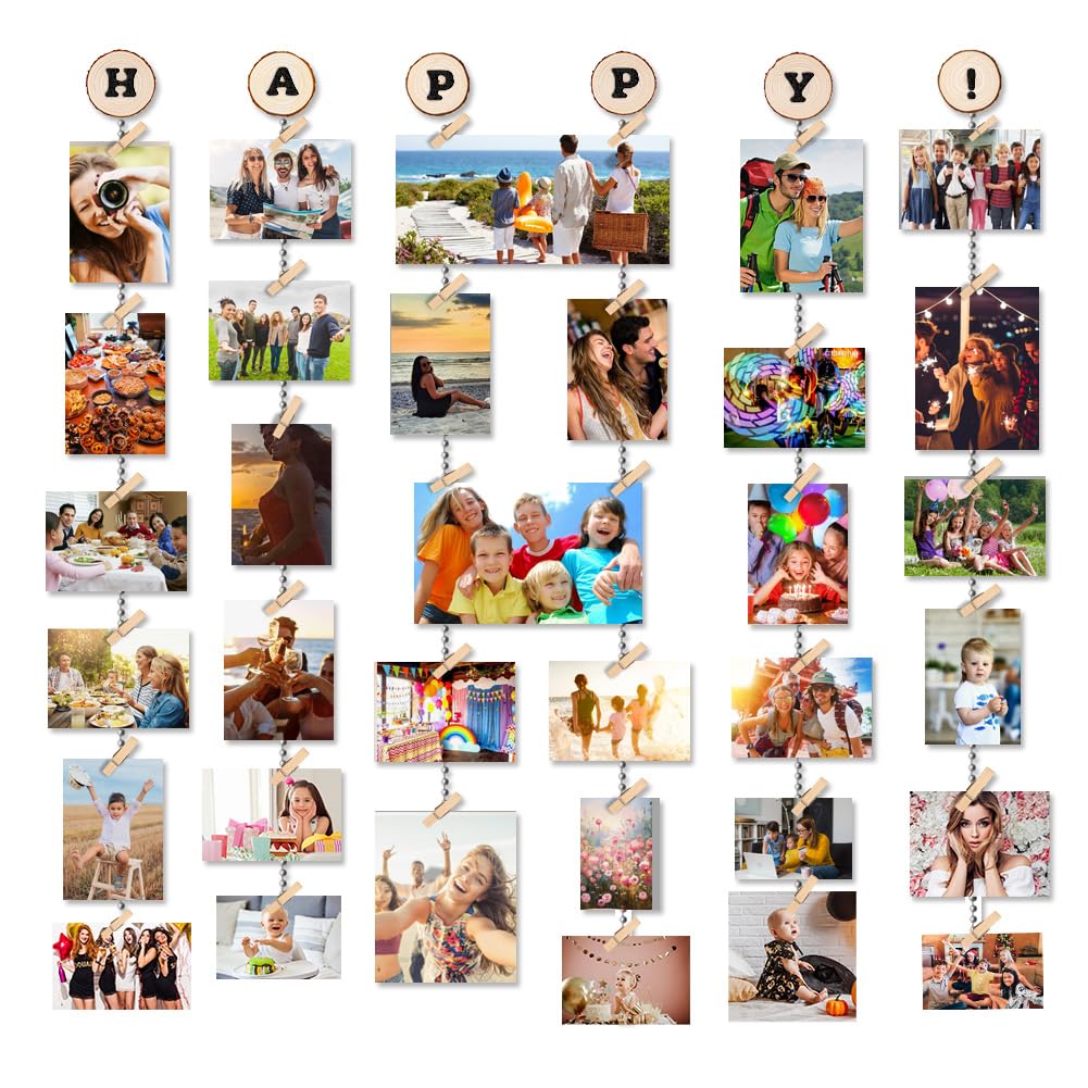 MOVEONSTEP Photo Frames Multiple Photos Picture Frames For Wall Picture Hanging Kit Collage Photo Frames (2 Sheets Alphabet & Number Stickers)