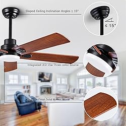 52-Inch Solid Wood Ceiling Fans 【With Remote