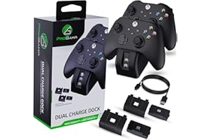 ProGAMR Xbox Controller Charger Station - Fast Charging for Series X/S, One, and Elite Controllers With 2 Rechargeable Batter