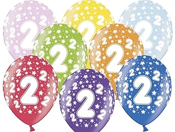 Unbekannt PartyDeco 10 Luftballons 12' Party Geburtstag Jahrestag (Zahl 2)