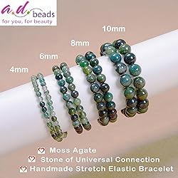 AD Beads Handmade Gemstone Stretch Elastic Bracelet