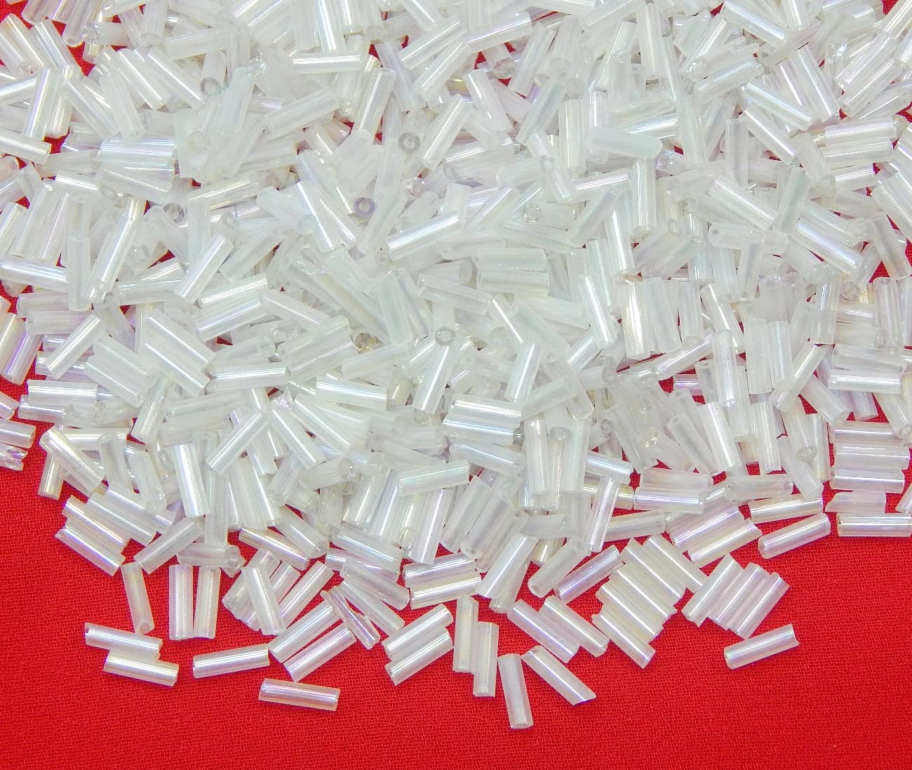 3300pcs 6mm Glass Seed Beads, Glass Bugle Beads, Tubes, Tubes, Wands, Seed Beads (Clear Crystal Ab) — image 1