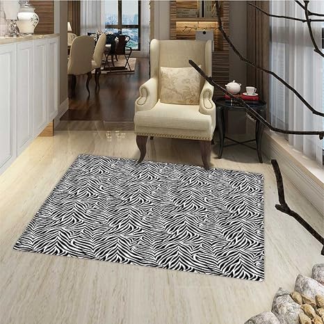 Animal Print Zebra Print Bath Bedroom Home Decor Carpet Area Rug
