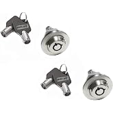 Homak Gun Cabinet Original Toolbox Lock 3/4" Replacement Safe Lock Box w/Key Cover 2417 (Chrome Keyed Alike (Same), 5/8 Inch Pack of 2)