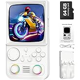 R36TMAX Upgraded Retro Handheld Game Console with 4000mAh Battery, 4.0'' IPS Screen, Retro Gaming Console with Portable Case, Supports WiFi Networked Fighting and OTG (Classic White)