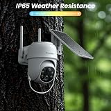 Cinnado 2K Solar CCTV System 2-Pack Outdoor Wireless AI Detection Siren 360 PTZ view 8