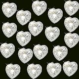 Syntego 40 x Self Adhesive Heart Gems Clear with Coloured Center Diamante view 2