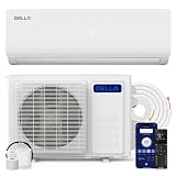 DELLA Vario Series 12000 BTU Mini Split Air Conditioner Work with Alexa with 1 Ton Pre-Charged Heat Pump Ductless Inverter System, 23 SEER2, Cools Up to 550 Sq. Ft,16.4ft Installation Kit Included
