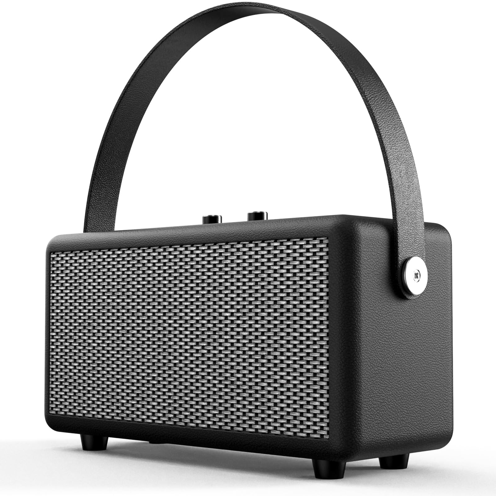 Smalody Portable Bluetooth Vintage Speaker, Wireless Stereo Speakers With Rich Bass Handheld Leather Speaker, Rotation Control Loudspeaker, For Home Travel Party Outdoors