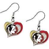 aminco NCAA womens Swirl Heart Earrings