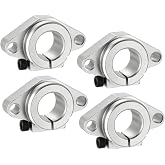 4-Pcs Set Screw Shaft Collars - 5/16" Bore, 5/8" OD, Zinc Plated Steel For Rods & Axles