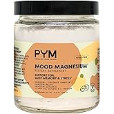 PYM Mood Magnesium Powder to Support Stress & Better Sleep, 30 servings - Magnesium Glycinate, Magnesium Malate & l-Threonate, Yuzu Citrus | Non-GMO, Vegan, Gluten-Free | All Natural, Made in the USA!