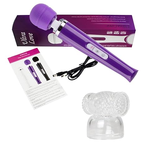 Magic Wand Massagegerät Massagestab - Sexspielzeug Vibrator + Aufsatz - Akku - sehr Stark - 20 Stufen- Original von Marielove