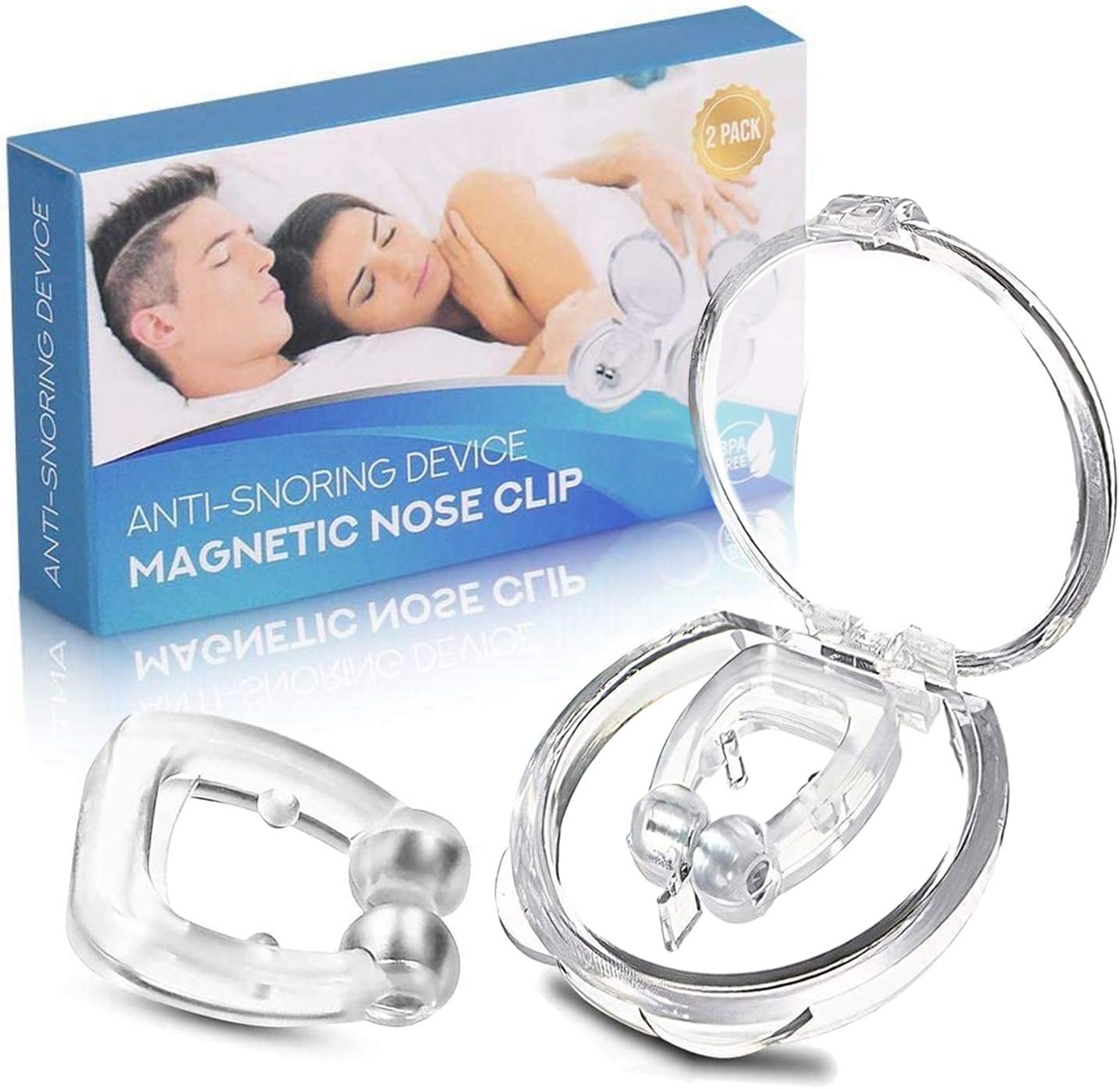 Clipple Snoring Solution,Silicone Magnetic Anti Snore Nose Clip Anti Snoring Devices Snore Away Snore Stop Snore Stopper Snoring Clippy Snoreaway Snore Device Nose Vent Stopper