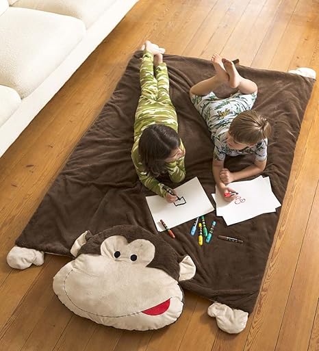 Jumbo Monkey Plush Nap And Play Reversible Floor Mat With Thick