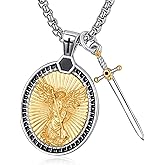 Palpitate Patron Saint Necklace Sterling Silver Religious Medal Pendant Amulet for Protection Inspirational Jewelry Gift for Women Men