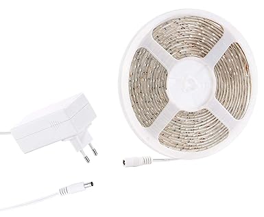 Lunartec LED Strips: LED-Streifen LE-300MA, 3 m, warmweiß mit Netzteil (LED-Streifen-Beleuchtung)